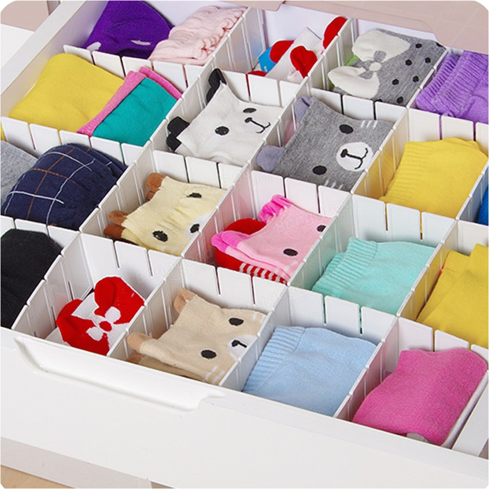 6pcs set adjustable wardrobe drawer divider storage clapboard for ties sock bra underwear organizer cabinet storage dividers in storage boxes bins from