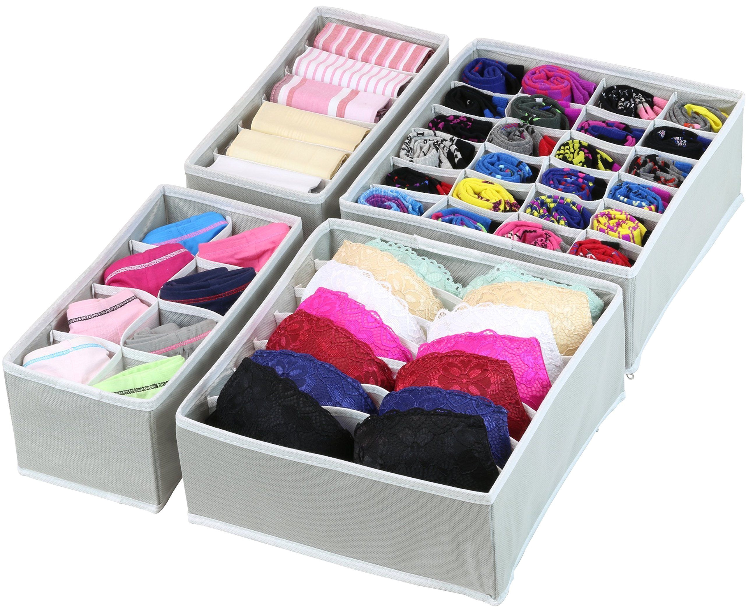 Diy Bra and Underwear Drawer organizer Simplehouseware Closet Underwear organizer Drawer Divider 4 Set