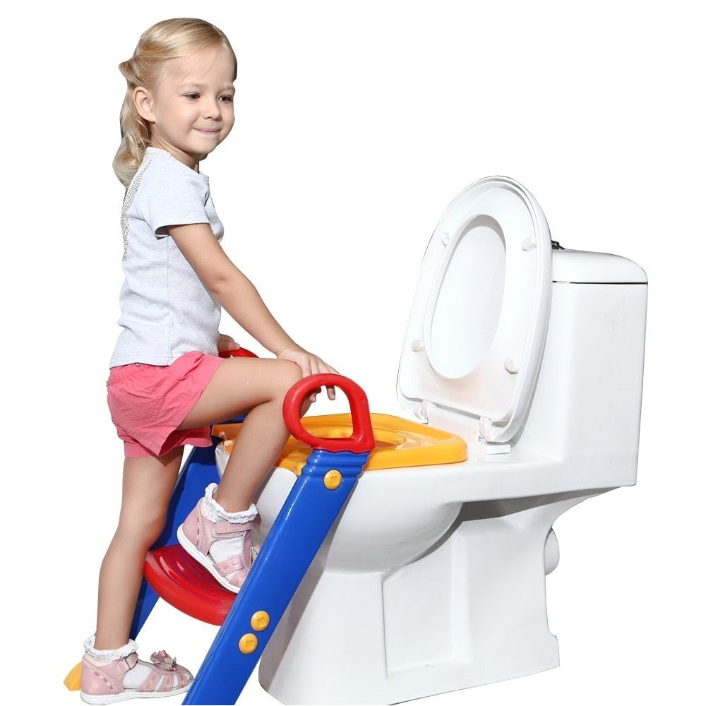 buy velkro kid s toilet potty trainer seat toddler with ladder step up training stool colour may vary online at low prices in india amazon in