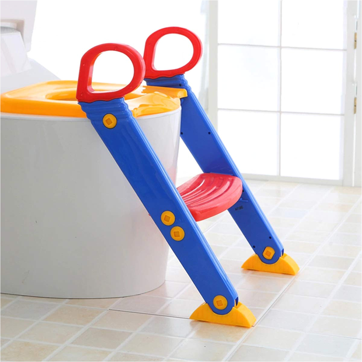 buy velkro kid s toilet potty trainer seat toddler with ladder step up training stool colour may vary online at low prices in india amazon in