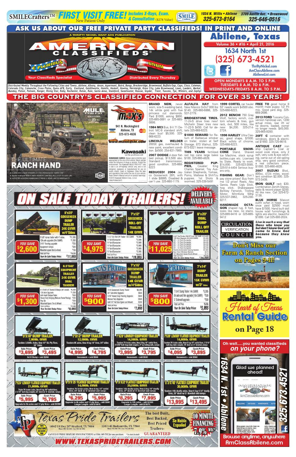 american classifieds abilene 04 21 16 by american classifieds abilene texas issuu