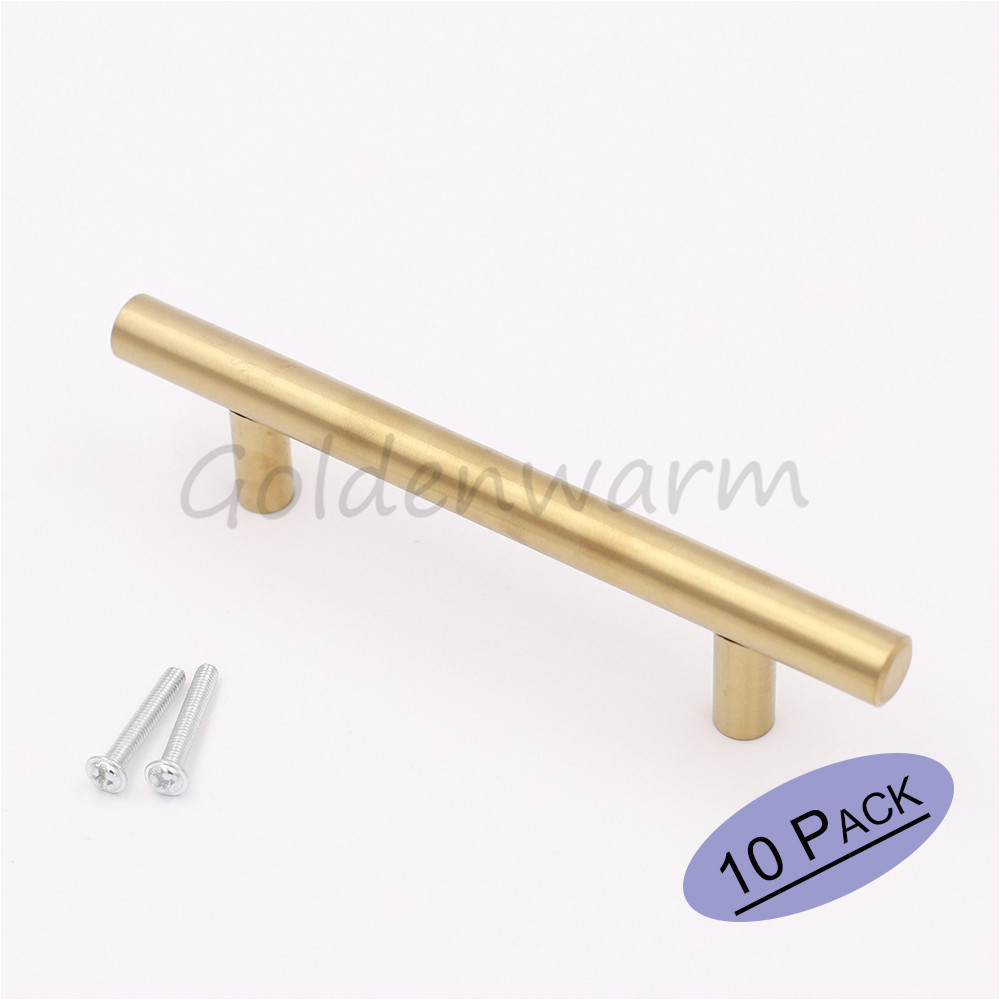 Drawer Pulls 2 Inch Hole Spacing Brushed Brass Gold Kitchen Cabinet Handles Ls201gd76 Furniture