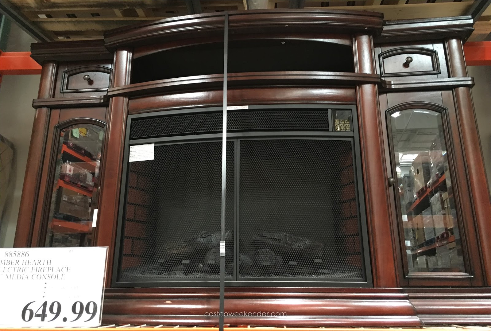 electric fireplace costco amazing ember hearth media weekender within 15