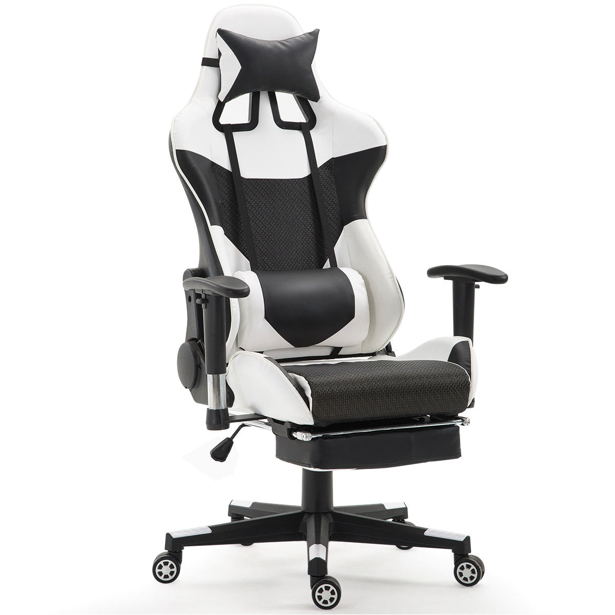 Ergonomic Office Chair with Leg Rest Giantex Ergonomic Adjustable Gaming Chair Modern High Back Racing