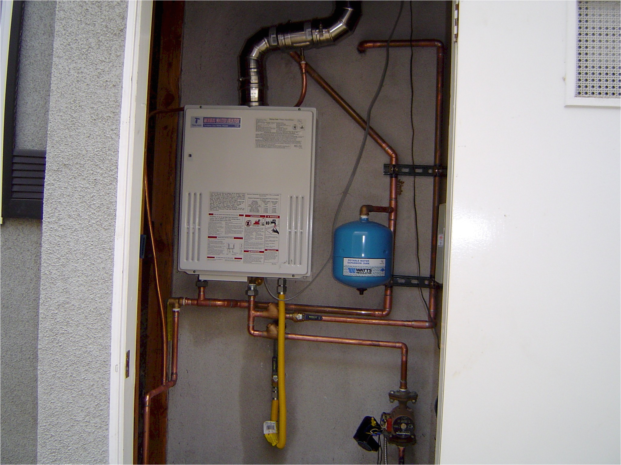 the same location with a takagi mobius tankless instant and endless hot water heater system