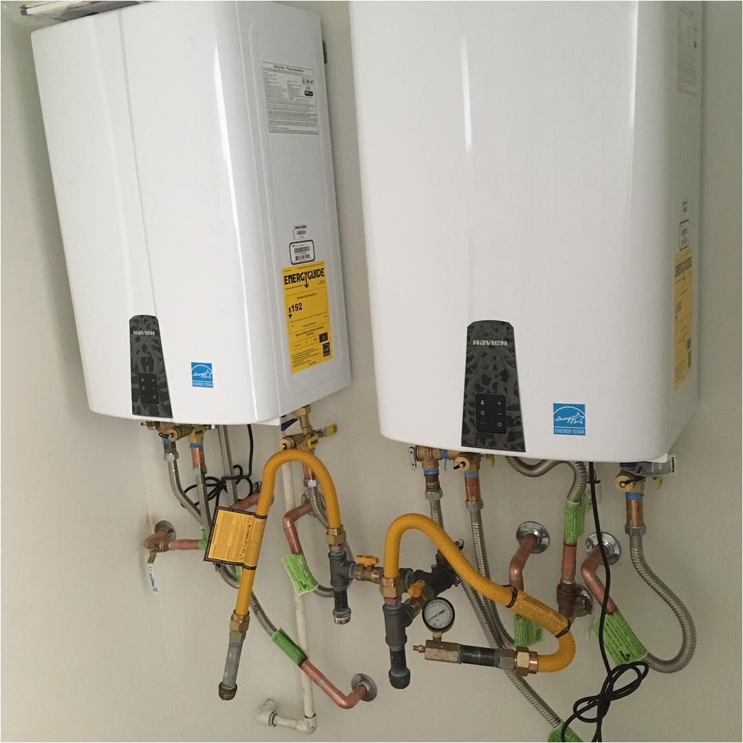 here s a water heating system on of our projects tankless water heaters are the way