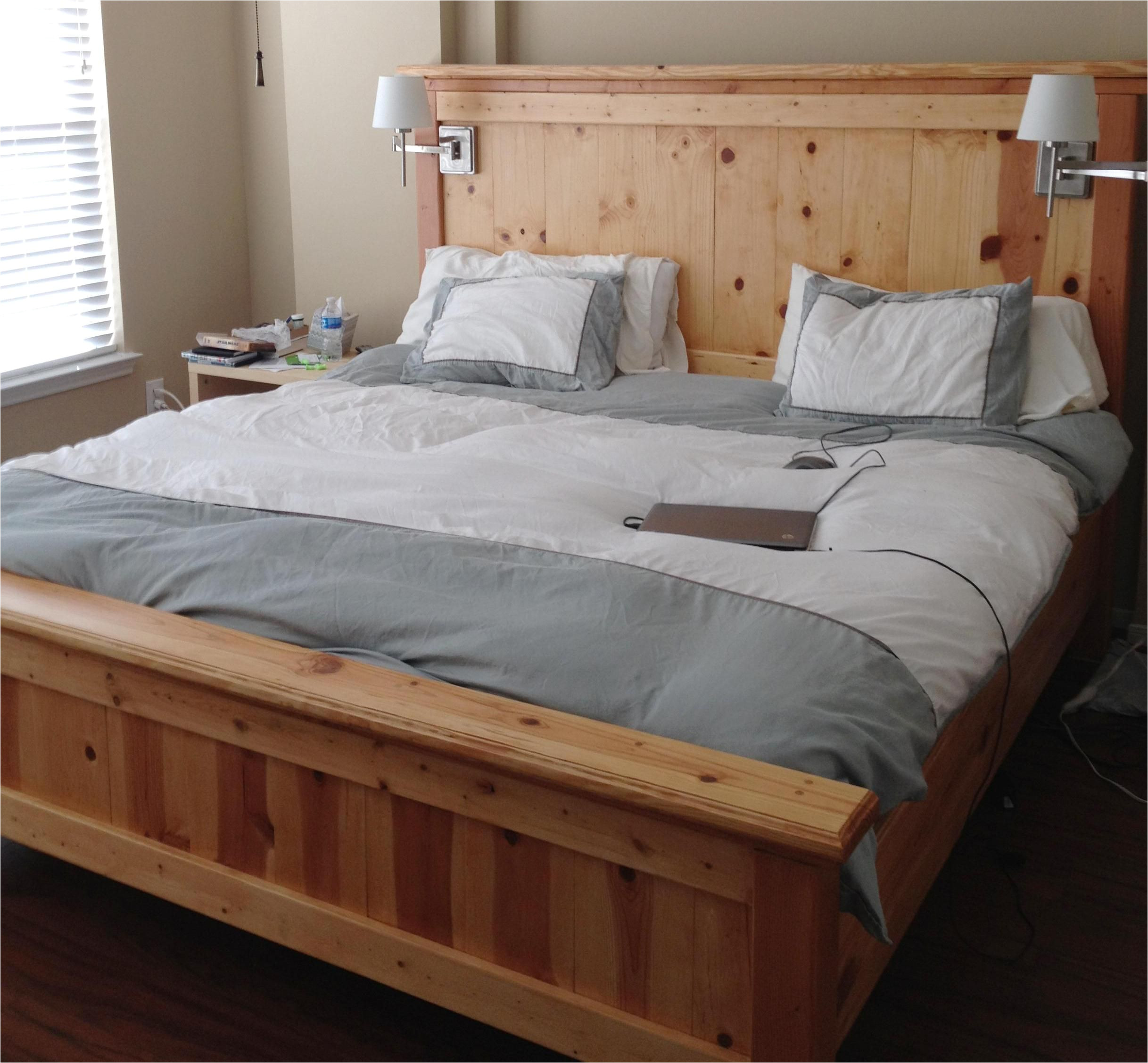 bed frame blueprints free farmhouse bed king do it yourself home projects from ana white