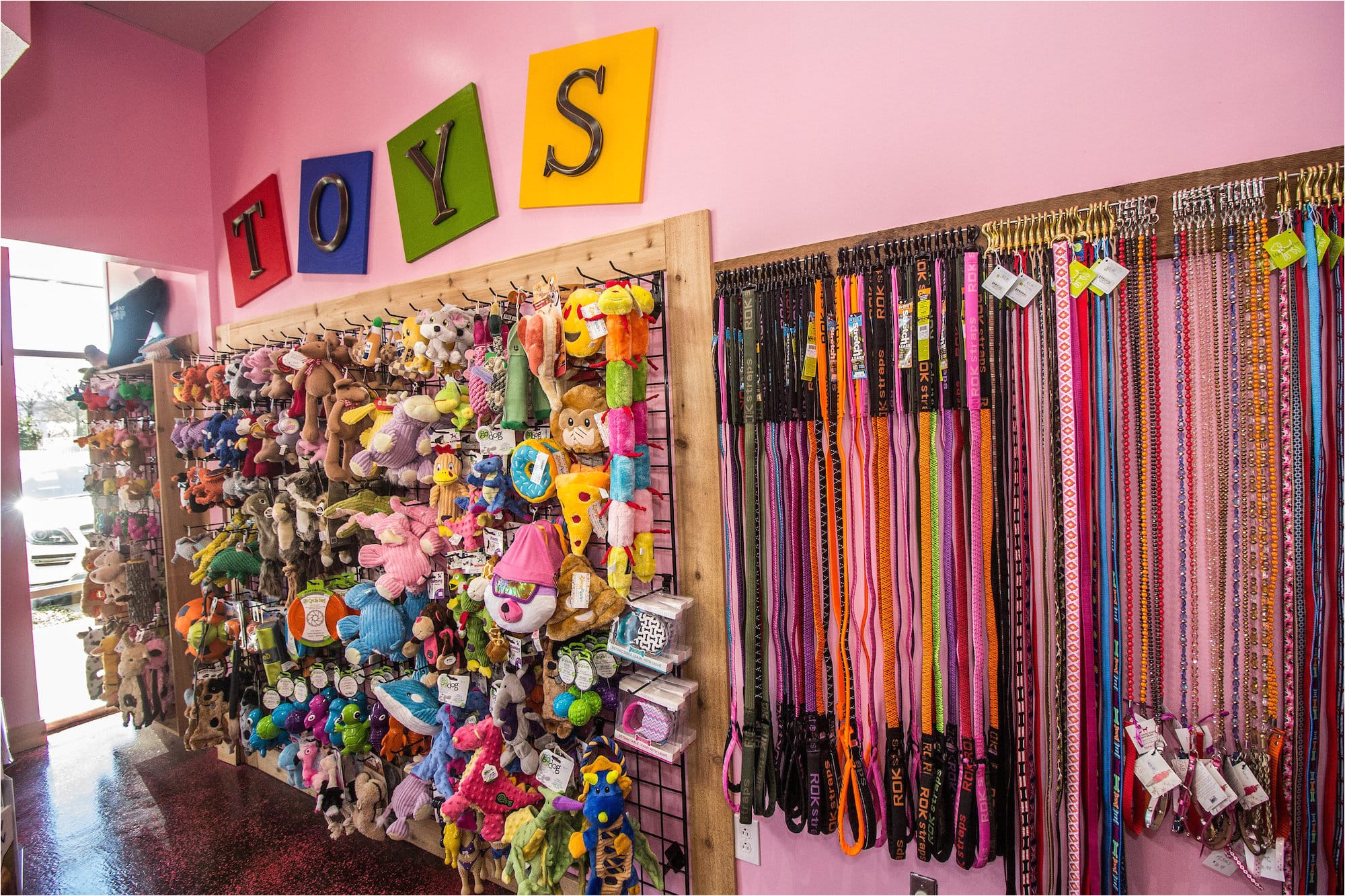 woof gang bakery store collar display