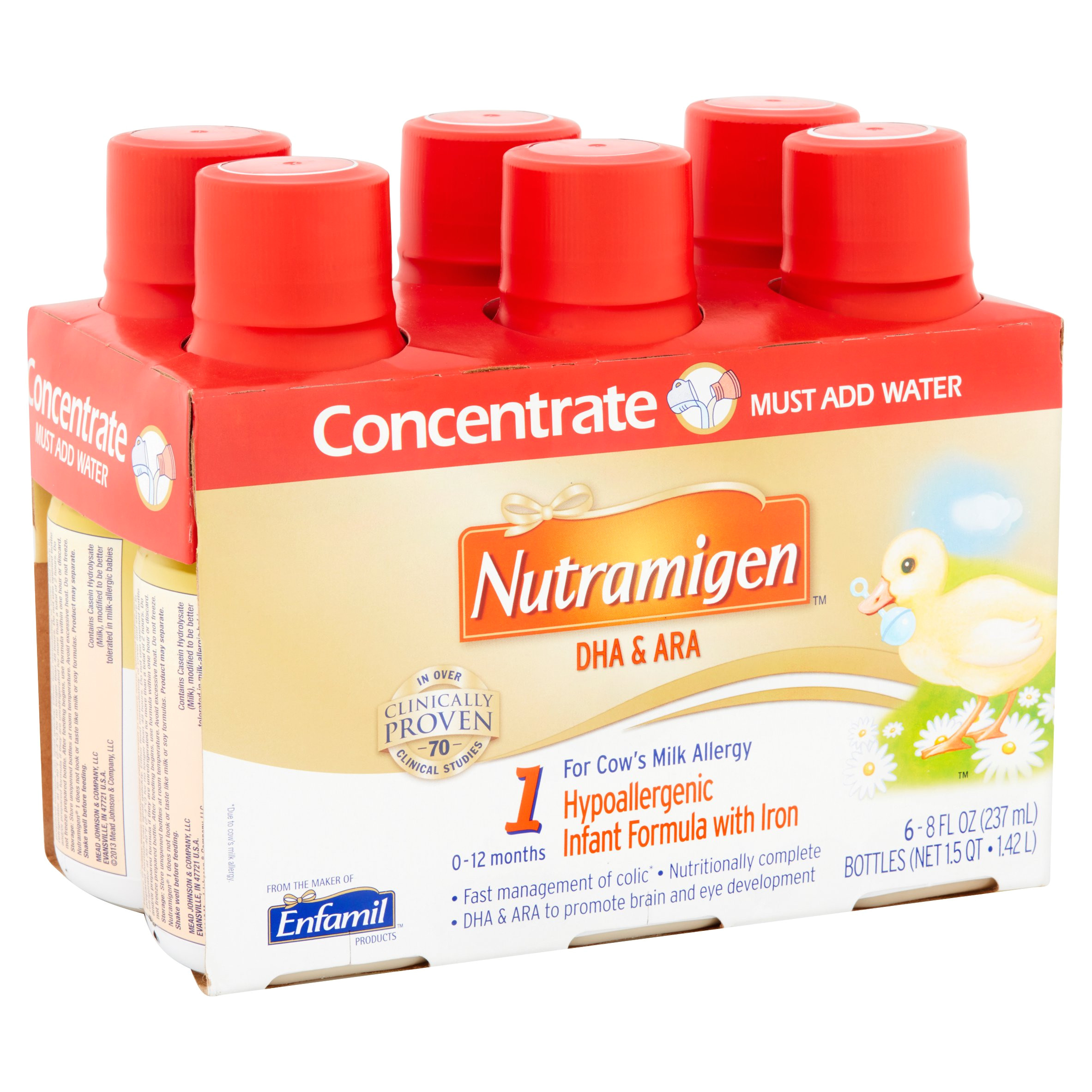 nutramigen 1 dha ara hypoallergenic infant formula with iron 0 12 months 8 fl oz 24 pack walmart com