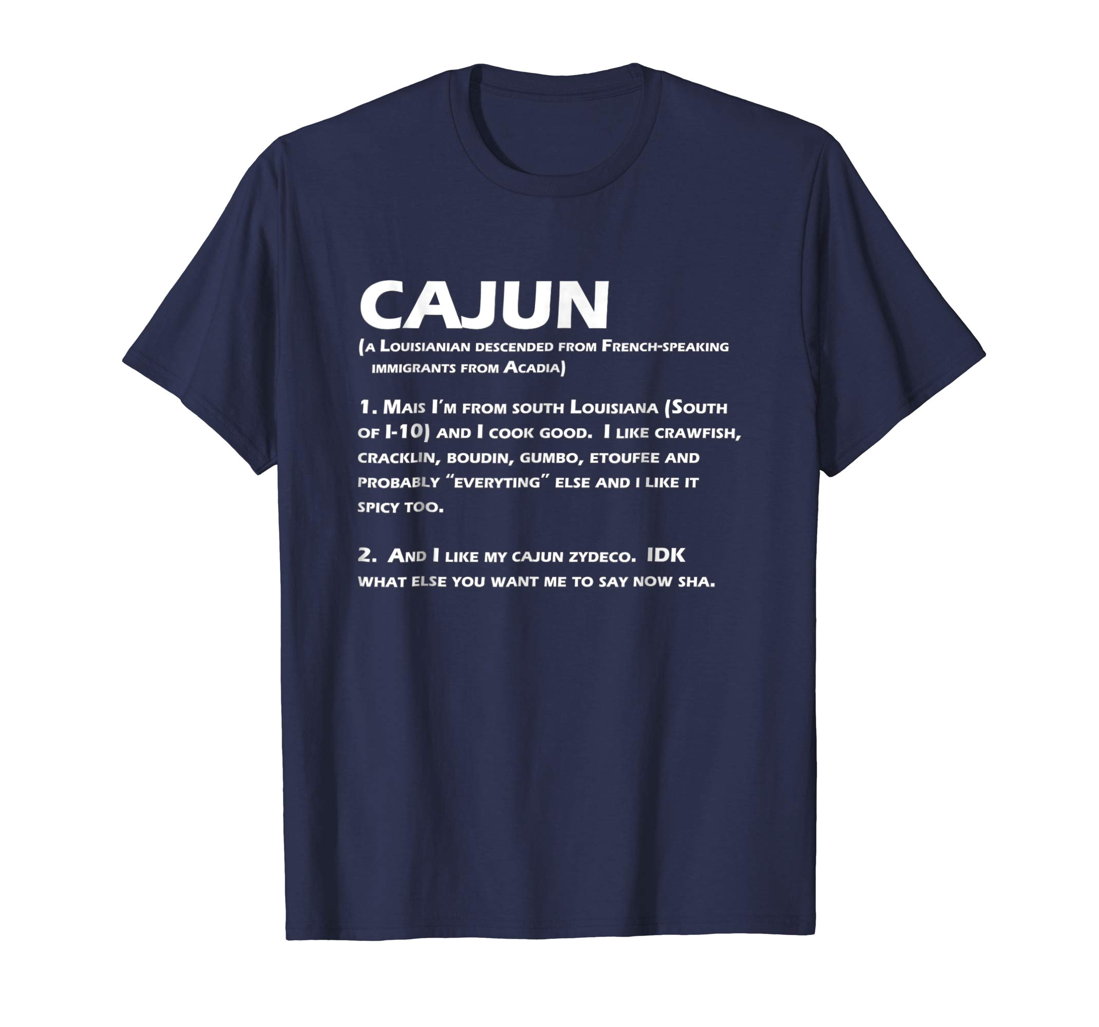 amazon com cajun definition funny louisiana creole coonass t shirt clothing
