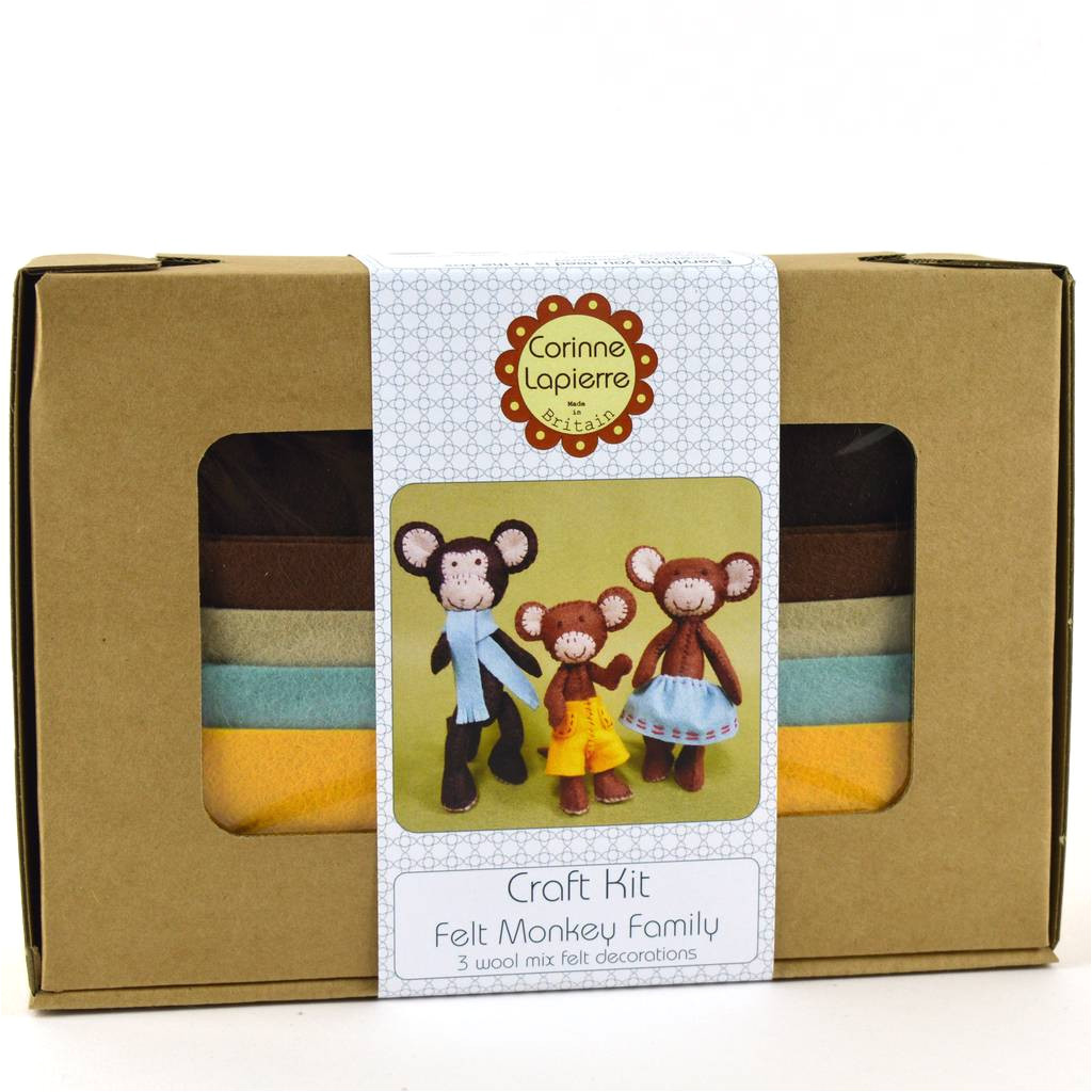 monkey family felt craft kit