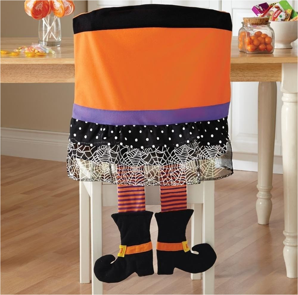 wicked witch s legs halloween chair cover kitchen decor holiday decor set of 2