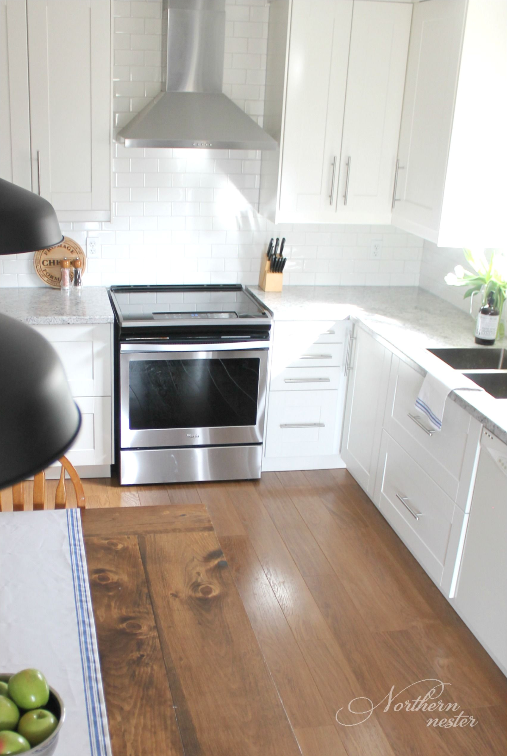 an ikea kitchen reno before after with grimslov cabinets lansa handles white subway tile and a bit of farmhouse flare