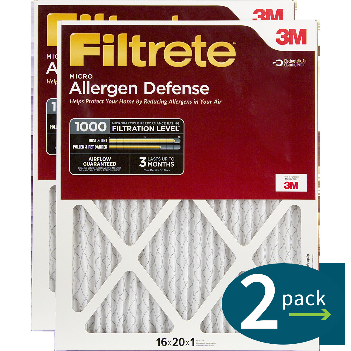 3m filtrete 1000 micro allergen defense filters 16x20x1 2 pack png