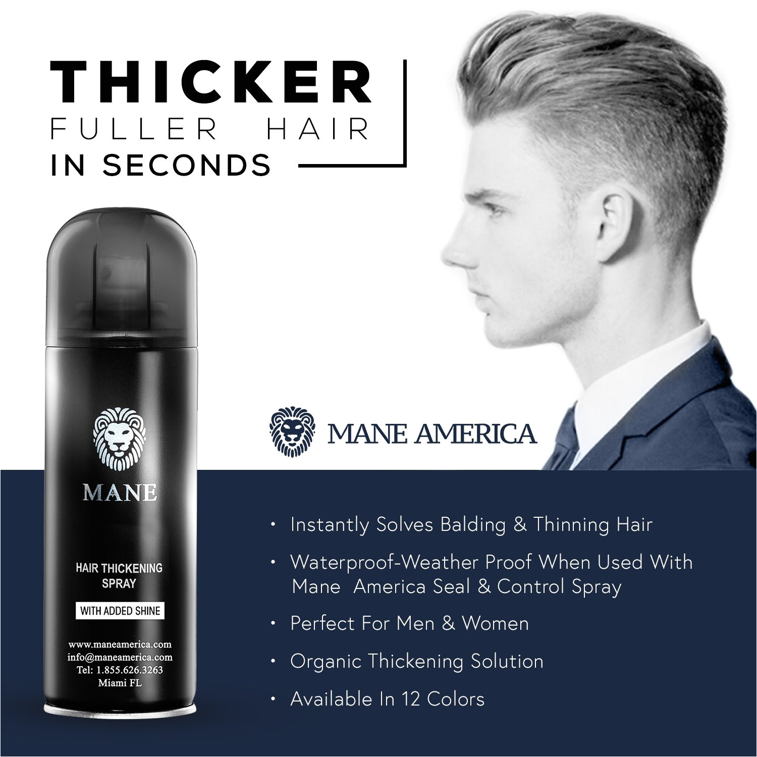 mane america hair thickener spray combo black by mane america amazon de beauty