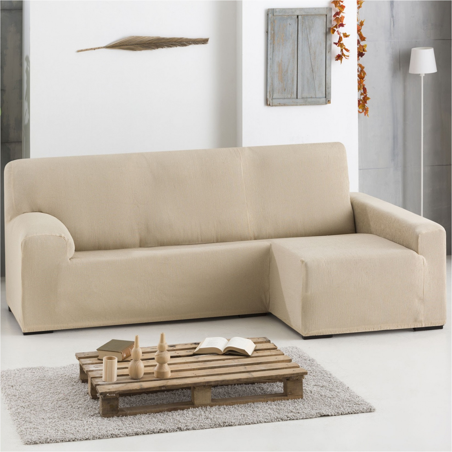 awesome funda de sof bielstica chaise longue ulises beig with fundas ajustables para sofas