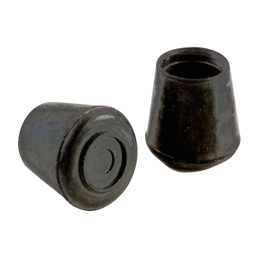 7 8 in black rubber leg tips 4 per pack