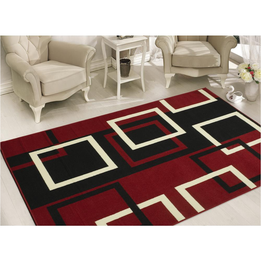 this review is from clifton collection modern boxes design dark red 8 ft x 10 ft area rug