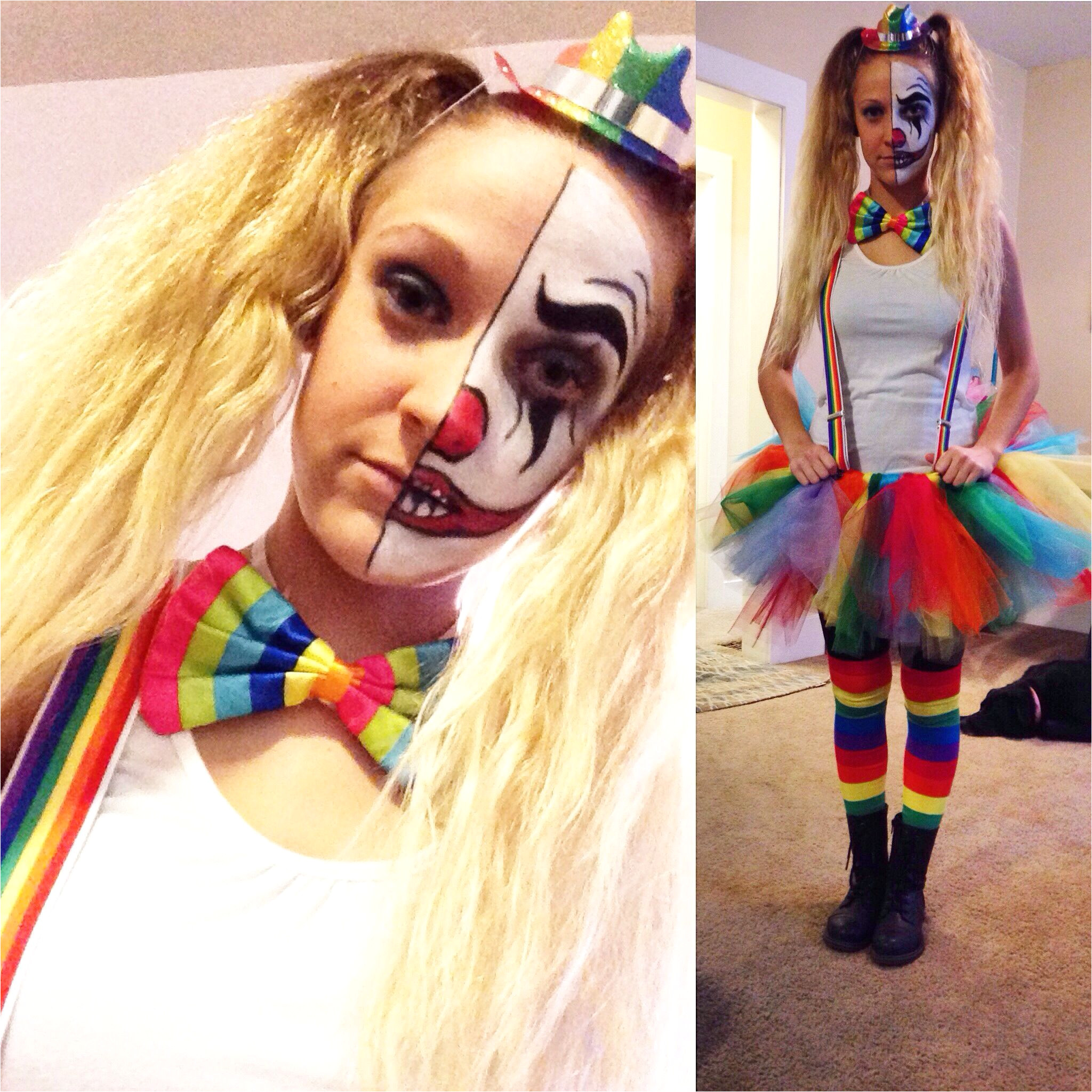 my diy cute but scary clown costume a happy halloween