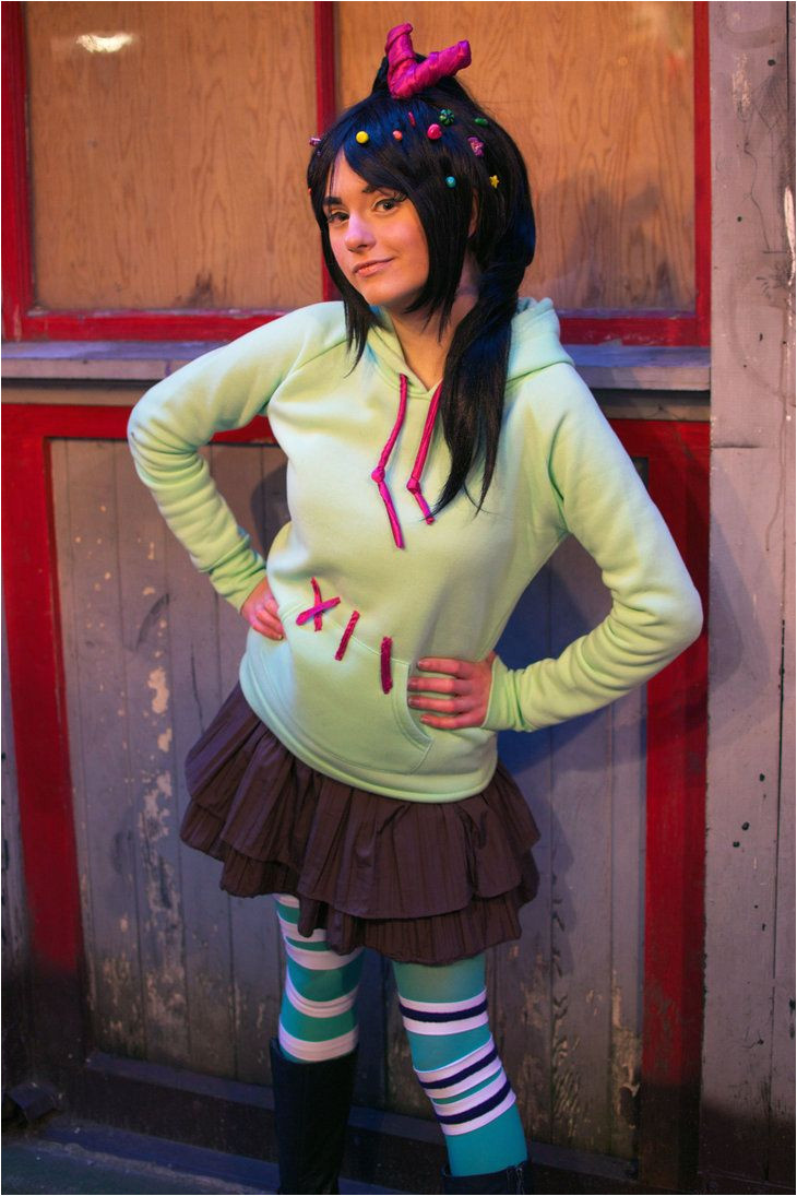 vanellope von schweetz the glitch cosplay from wreck it ralph costume for girls diy