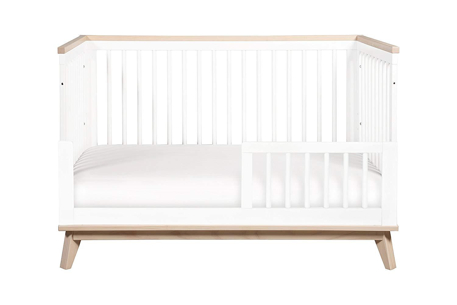 amazon com babyletto scoot 3 in 1 convertible crib with toddler bed conversion kit white washed natural baby