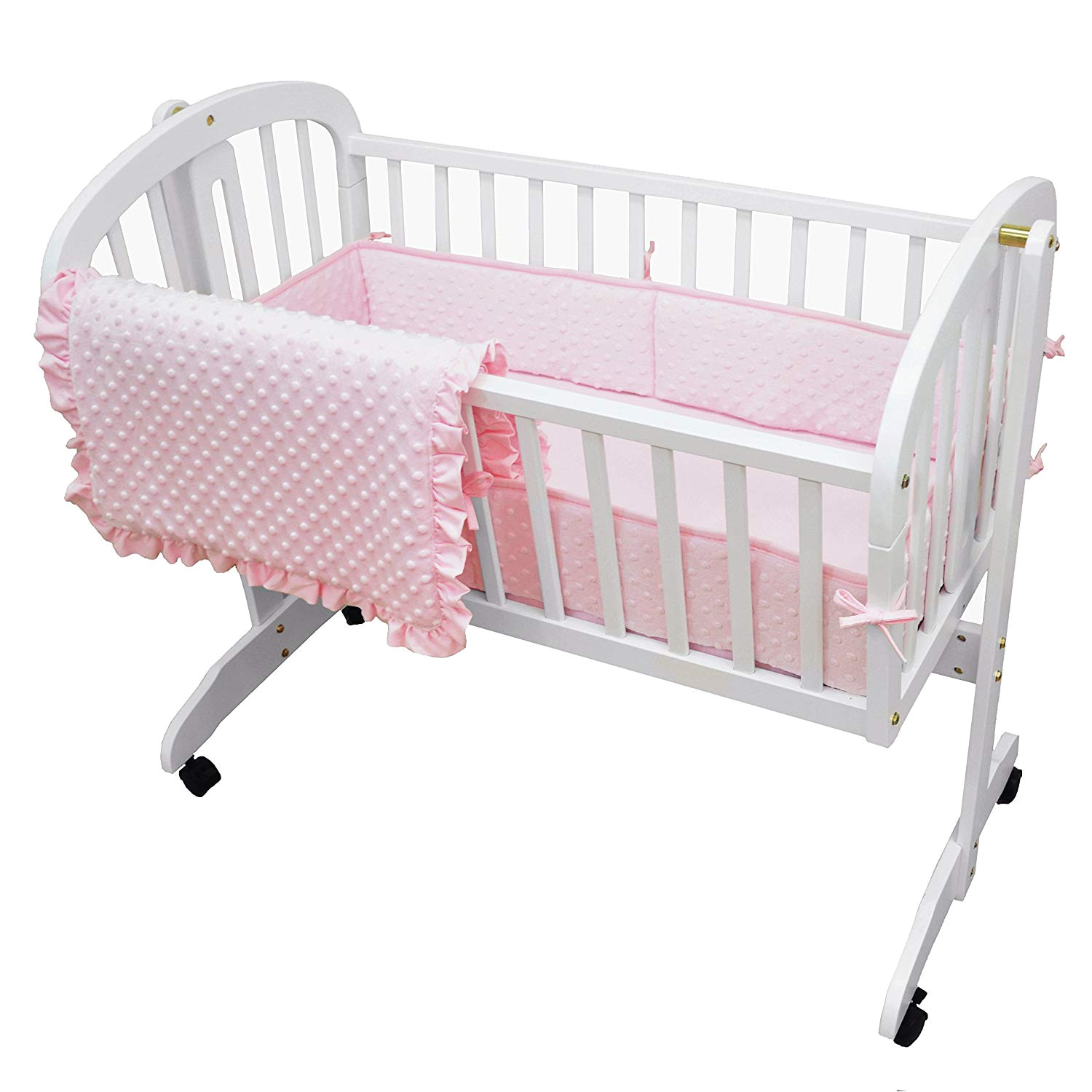buy american baby company cotton 3 piece cradle bedding set pink online at low prices in india amazon in