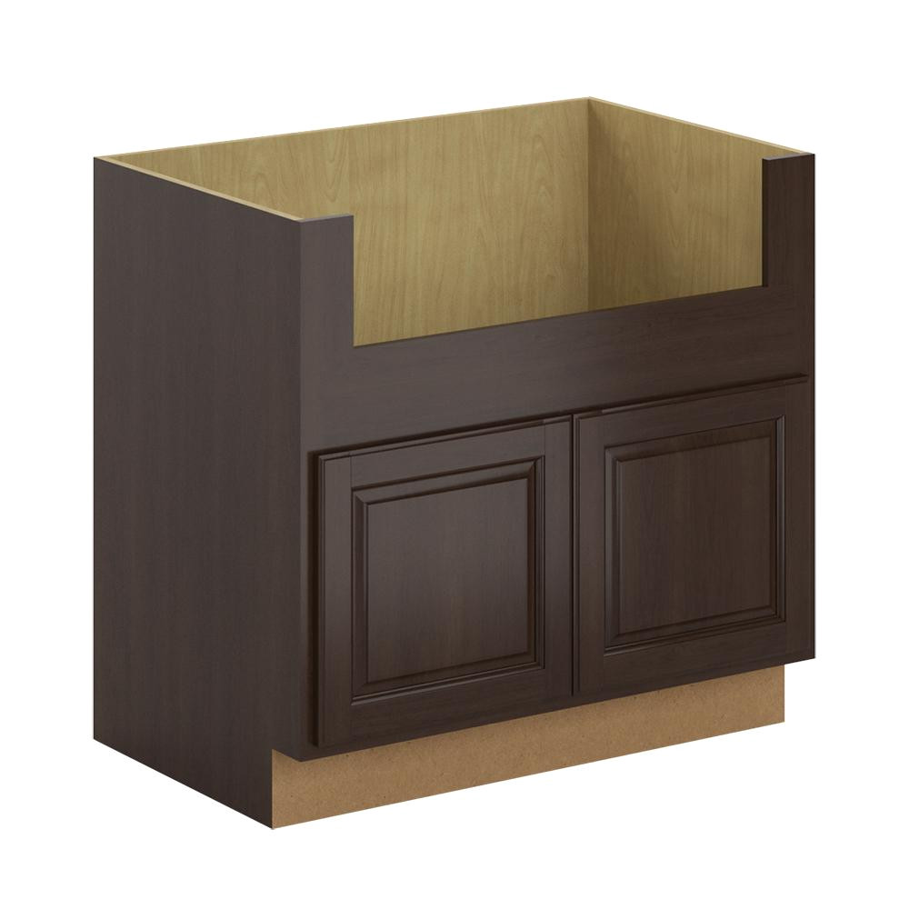 farmhouse apron front sink base cabinet in java