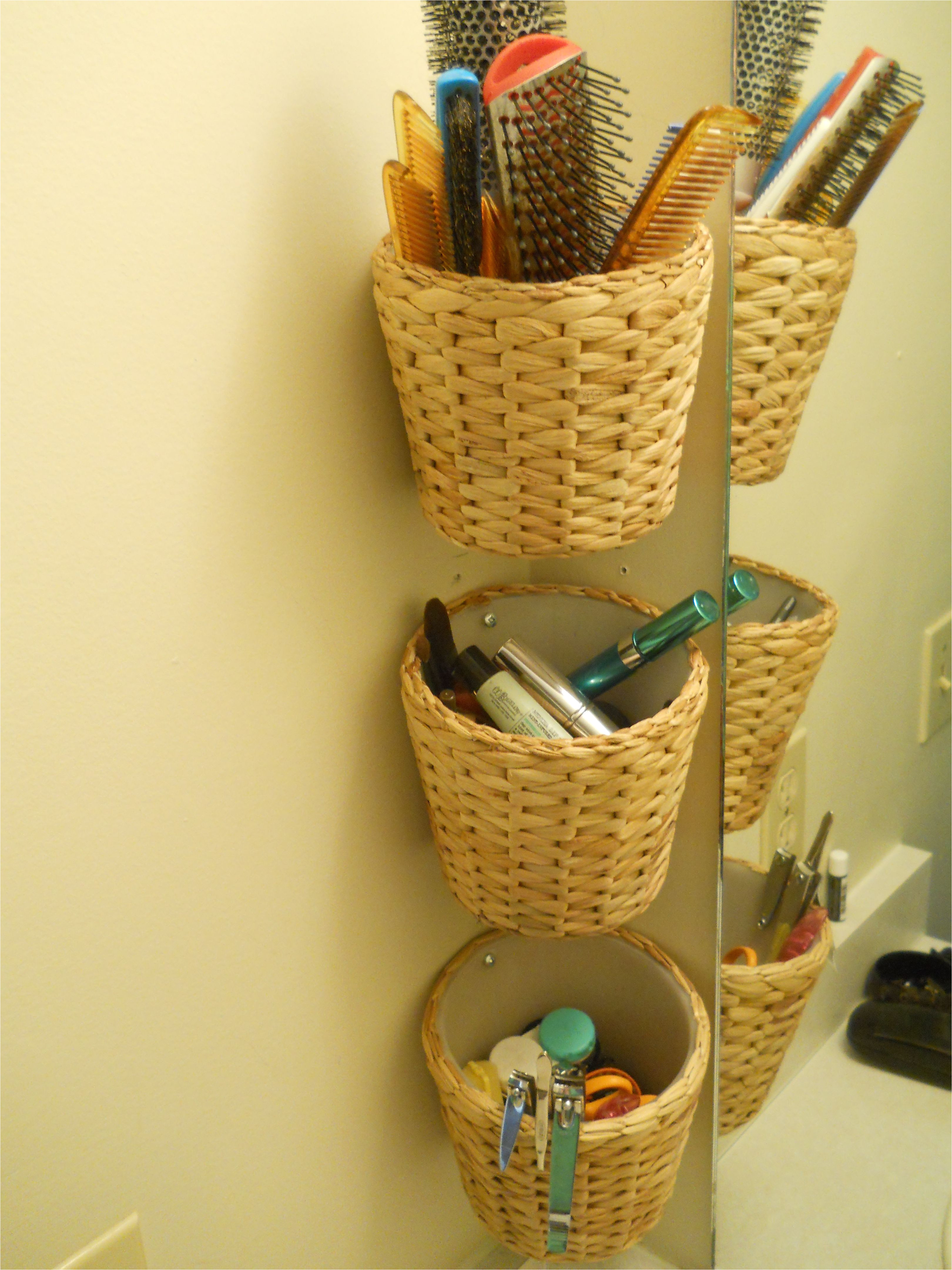 hair brushes combs make up and accessories organized finally baskets at ikea for 2 99