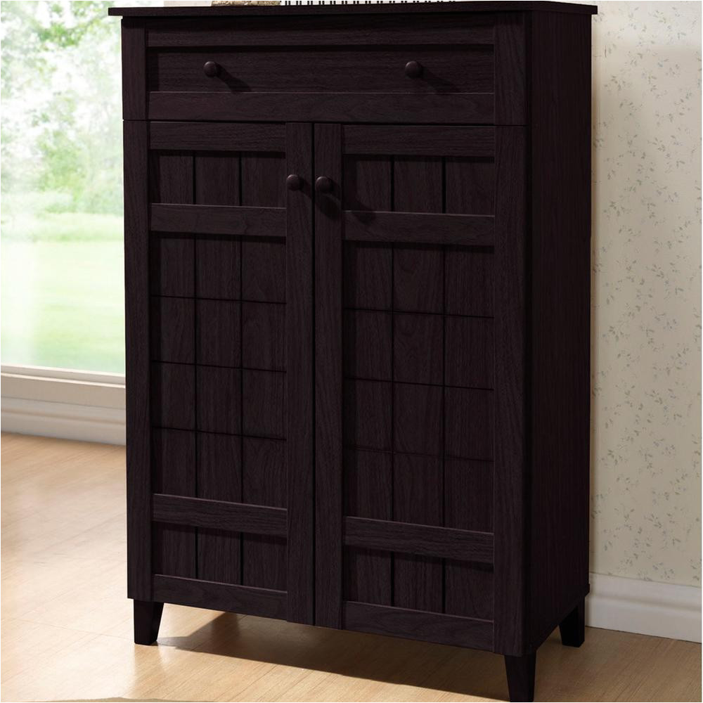 glidden dark brown wood tall storage cabinet