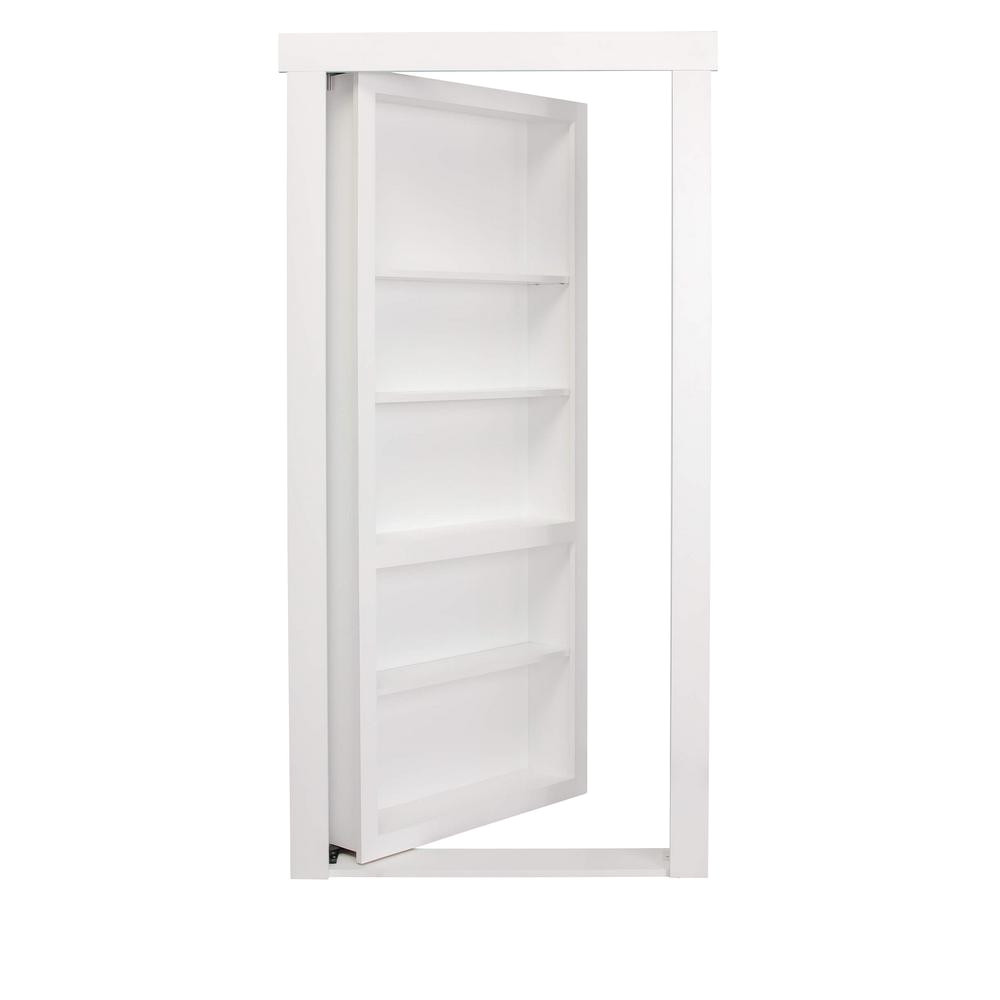 flush mount assembled paint grade white right hand out swing solid core interior bookcase door fmapg28wrhos the home depot