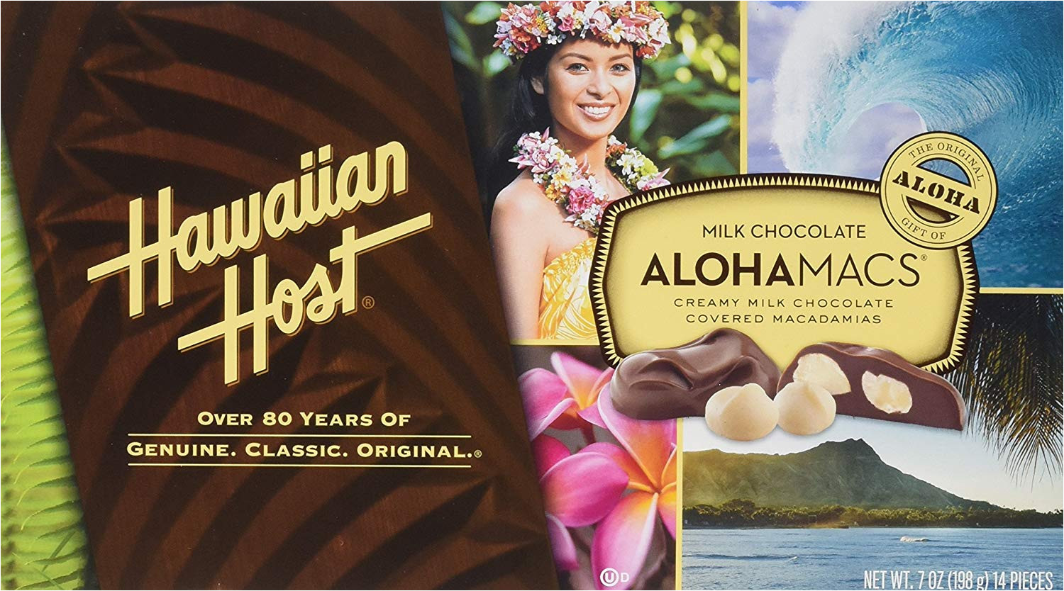 amazon com hawaiian host alohamacs milk chocolate the original chocolate covered macadamia nut 14 ounce candy and chocolate covered nut snacks