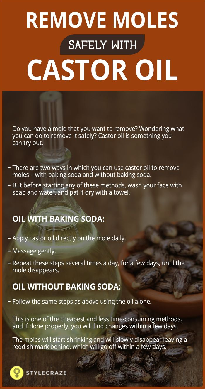 how to use castor oil to remove moles