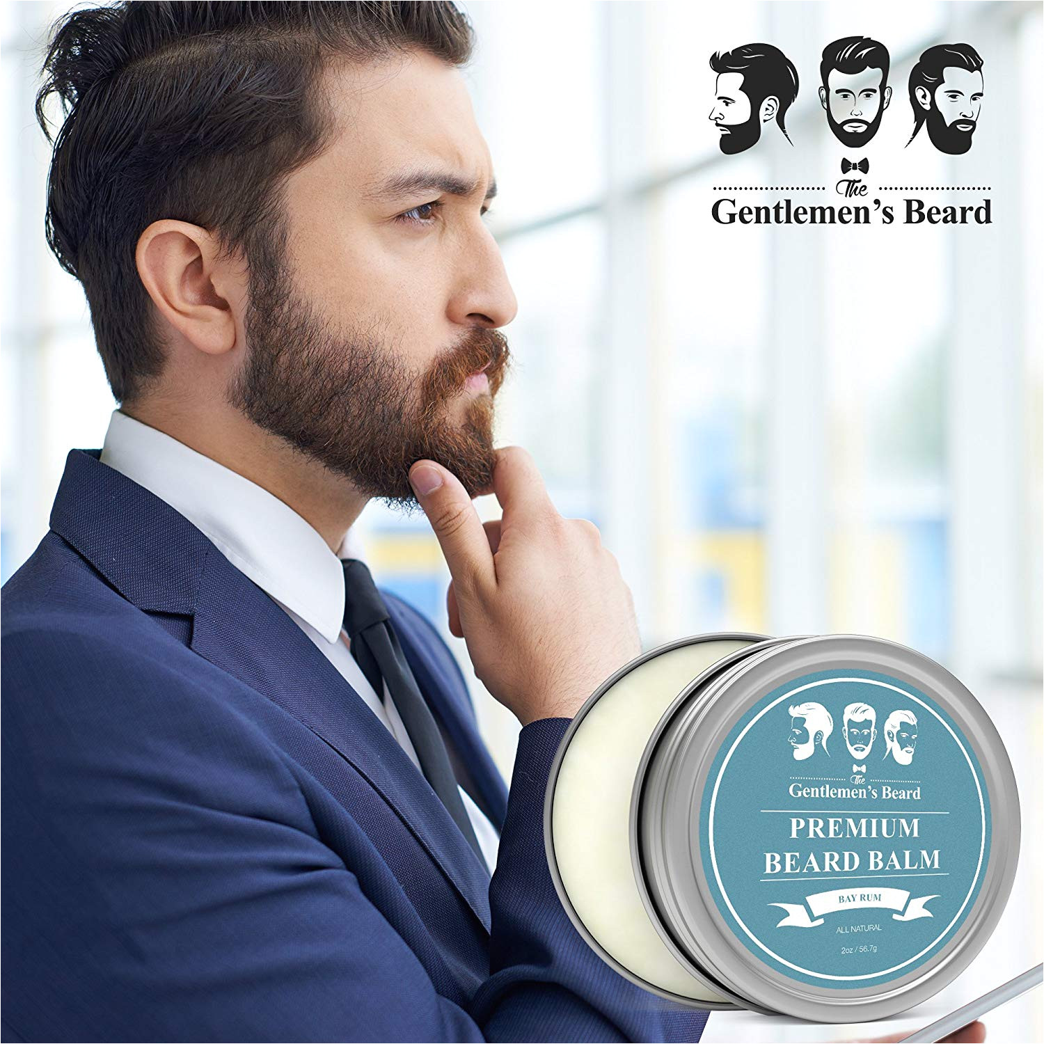 amazon com the gentlemen s beard premium beard balm leave in conditioner softener bay rum 2oz health personal care