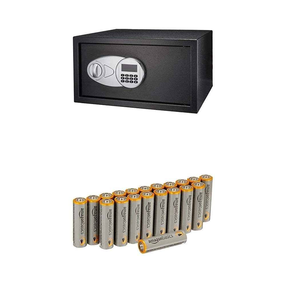 amazonbasics security safe 1 2 cubic feet amazonbasics aa performance alkaline batteries 20 pack amazon com