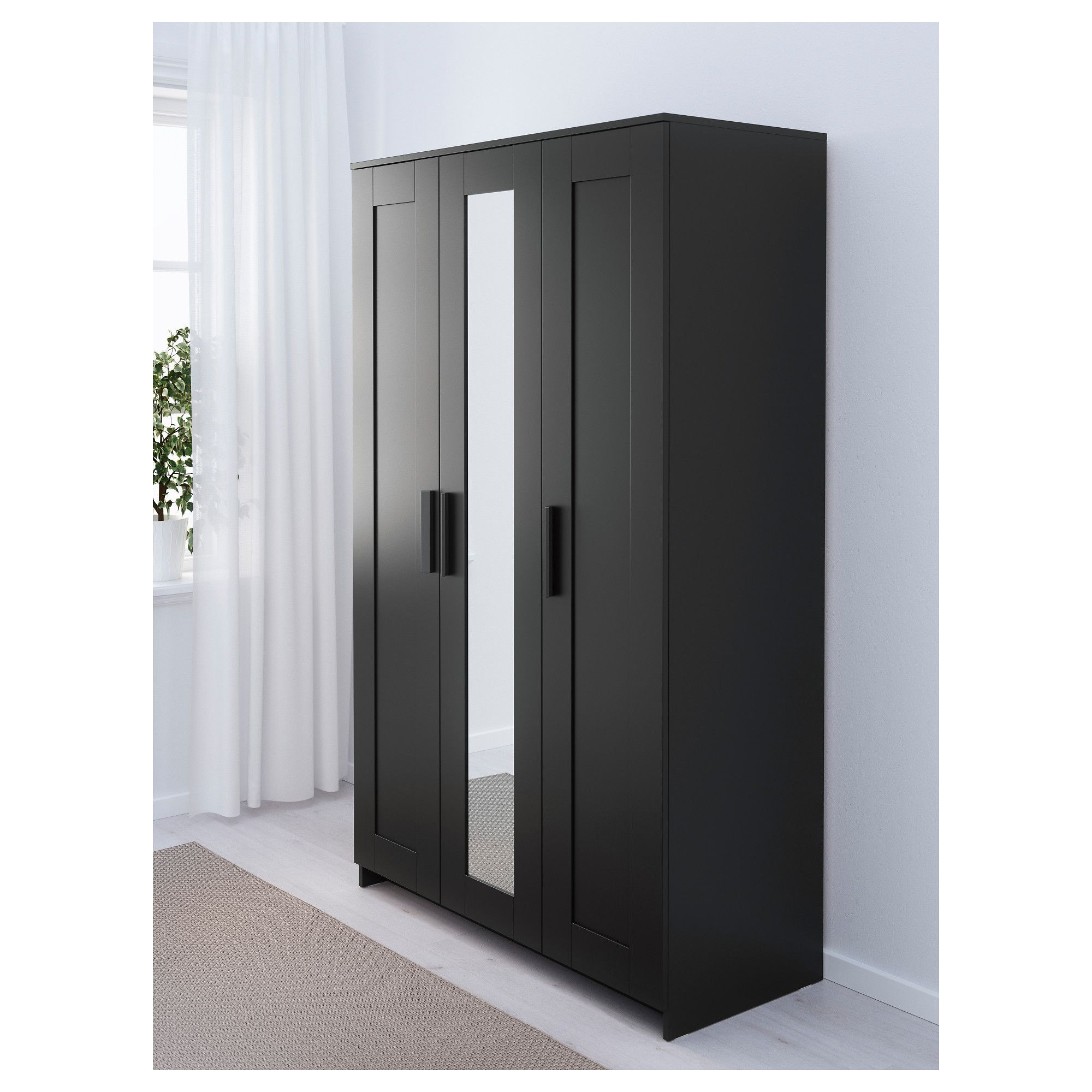 Ikea Brimnes Wardrobe with 3 Doors Black Ikea Brimnes Wardrobe with 3 Doors Adjustable Hinges Ensure that the