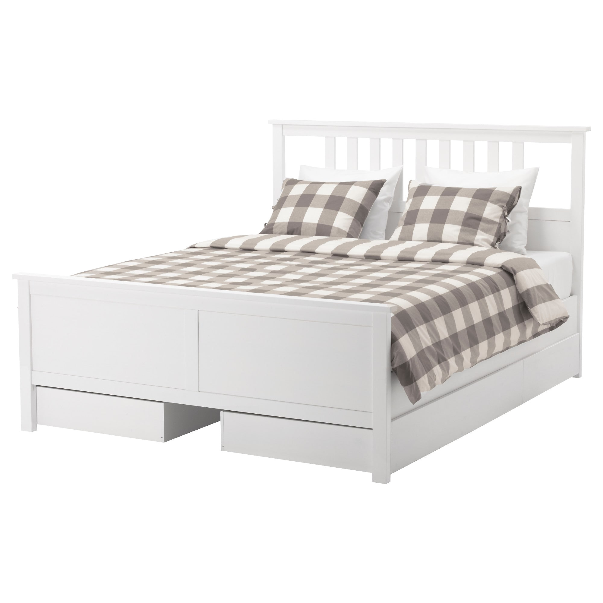 hemnes bed frame with 4 storage boxes white stain lur y standard double ikea