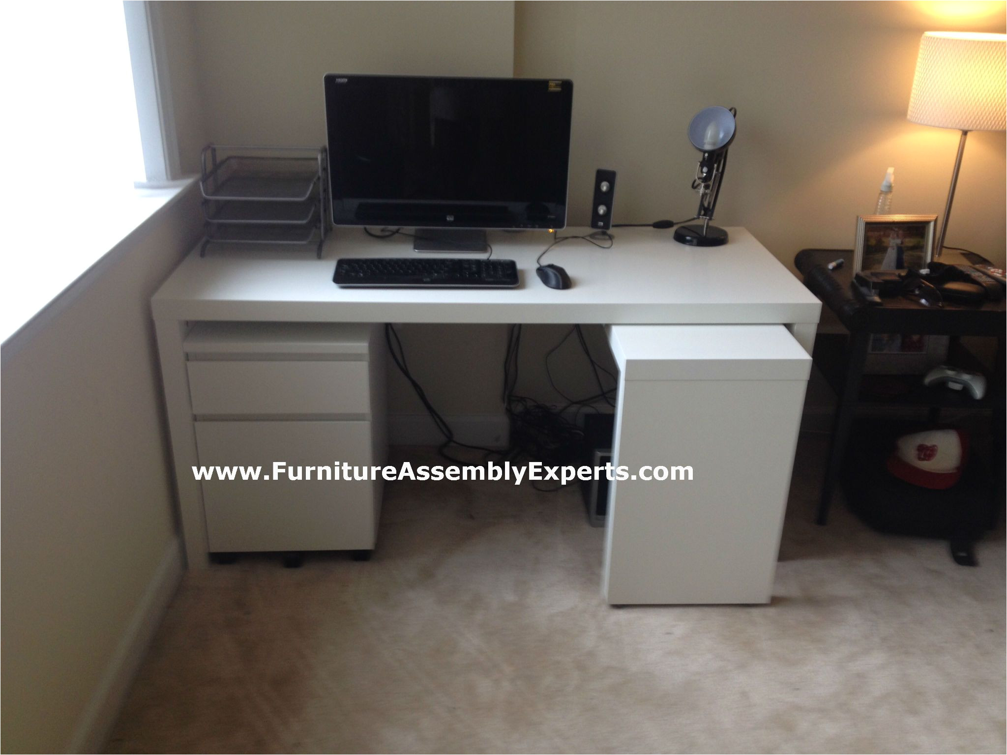 ikea malm desk with galant file cabinet assembled in philadephia pa by furniture assembly experts llc