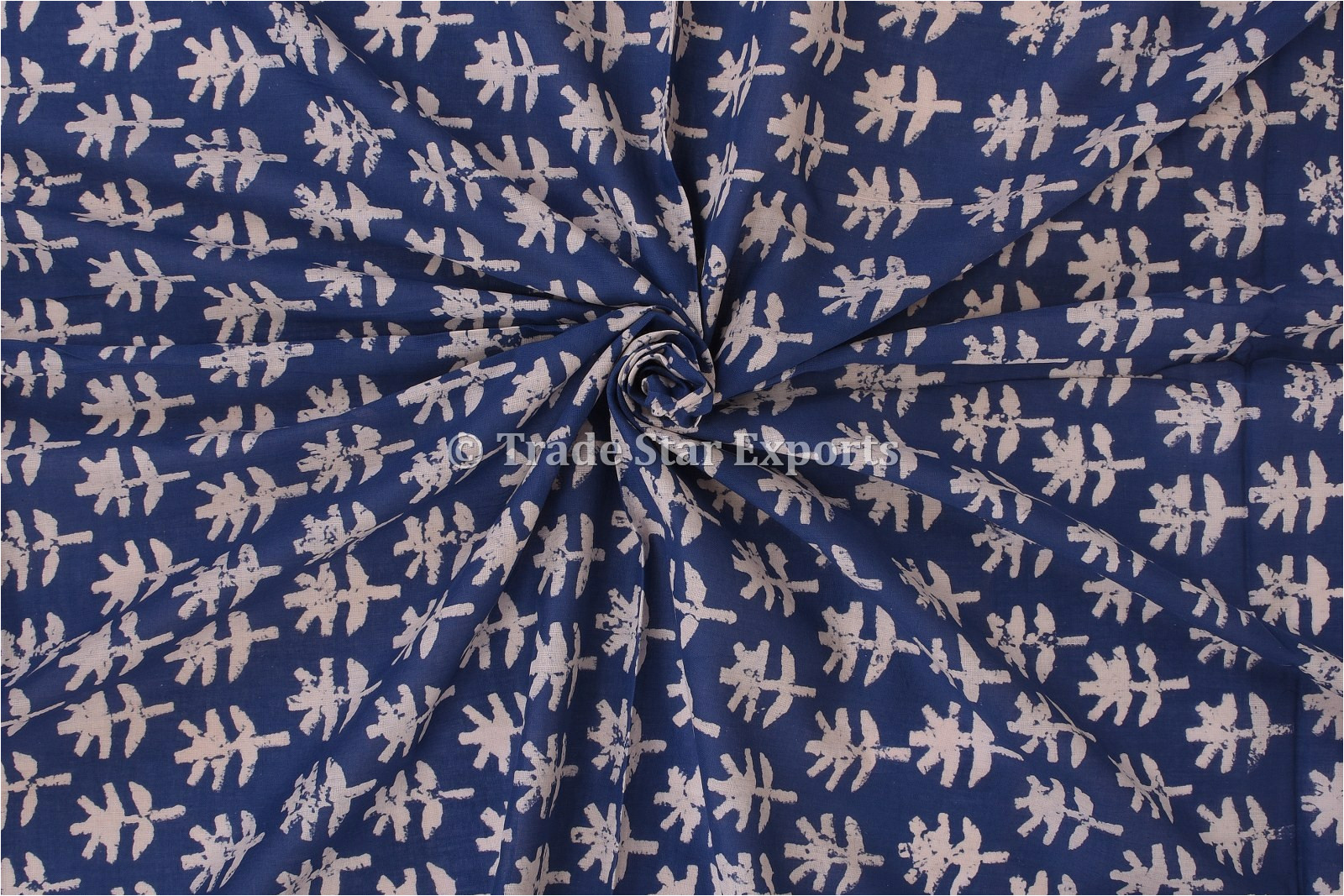 5 yard indian indigo sanganeri blocked print fabric ethnic cotton voile fabric