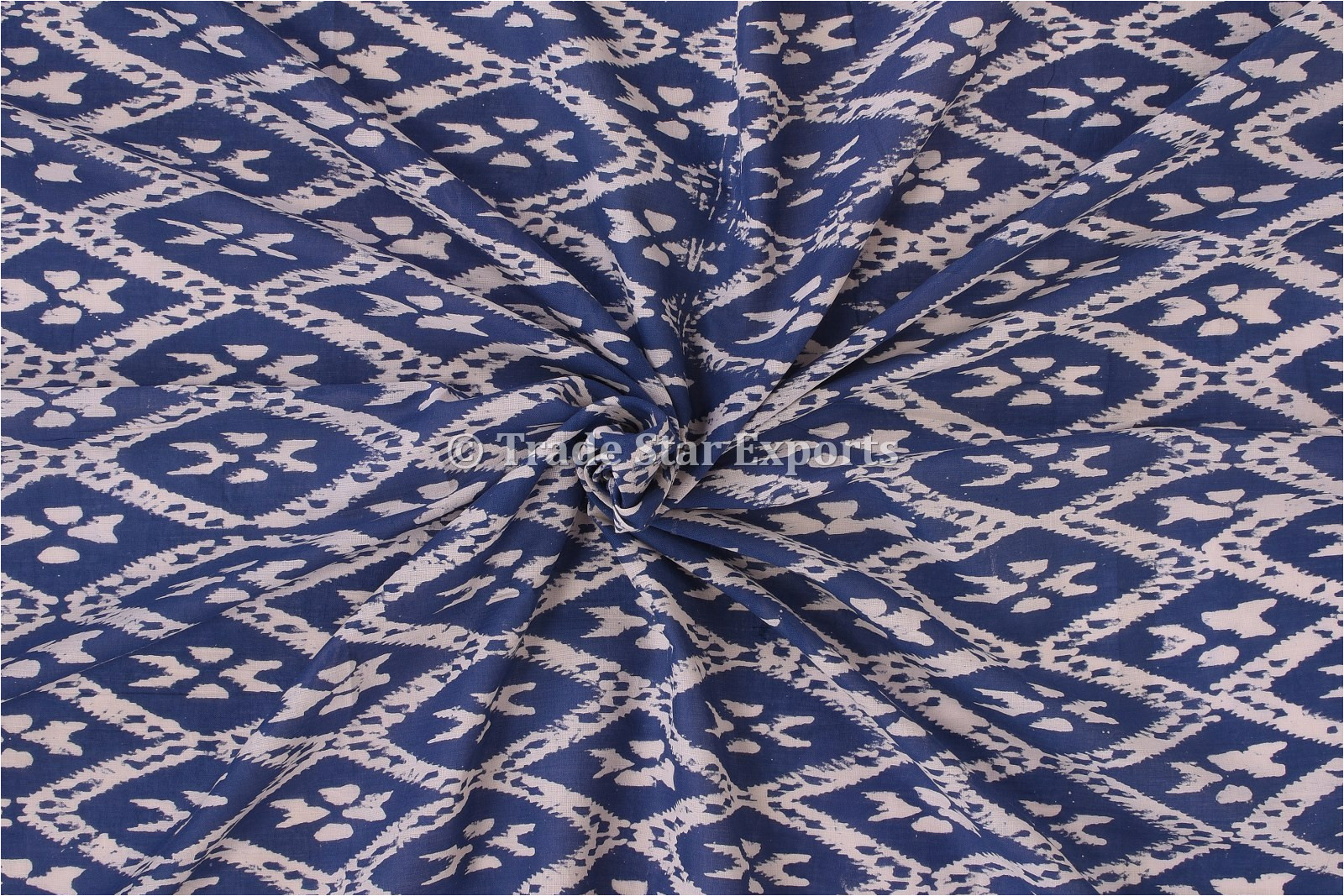 5 yard indigo hand block print sanganeri fabric for crafting upholestry art