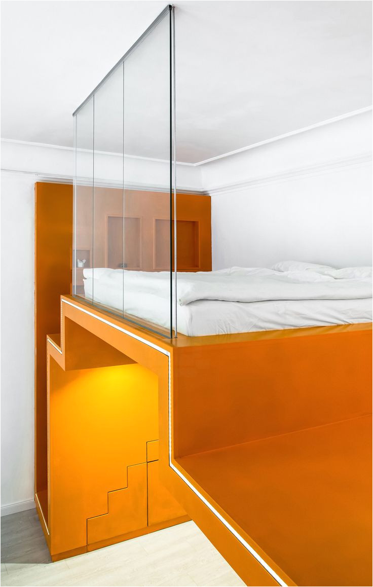 batlab shapes hungarian bedroom loft with zigzagging light ribbon