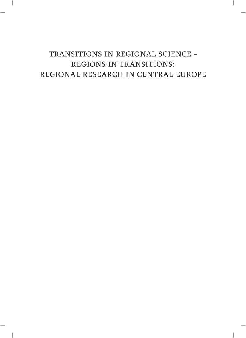 pdf transitions in regional science regions in transitions regional research in central europe