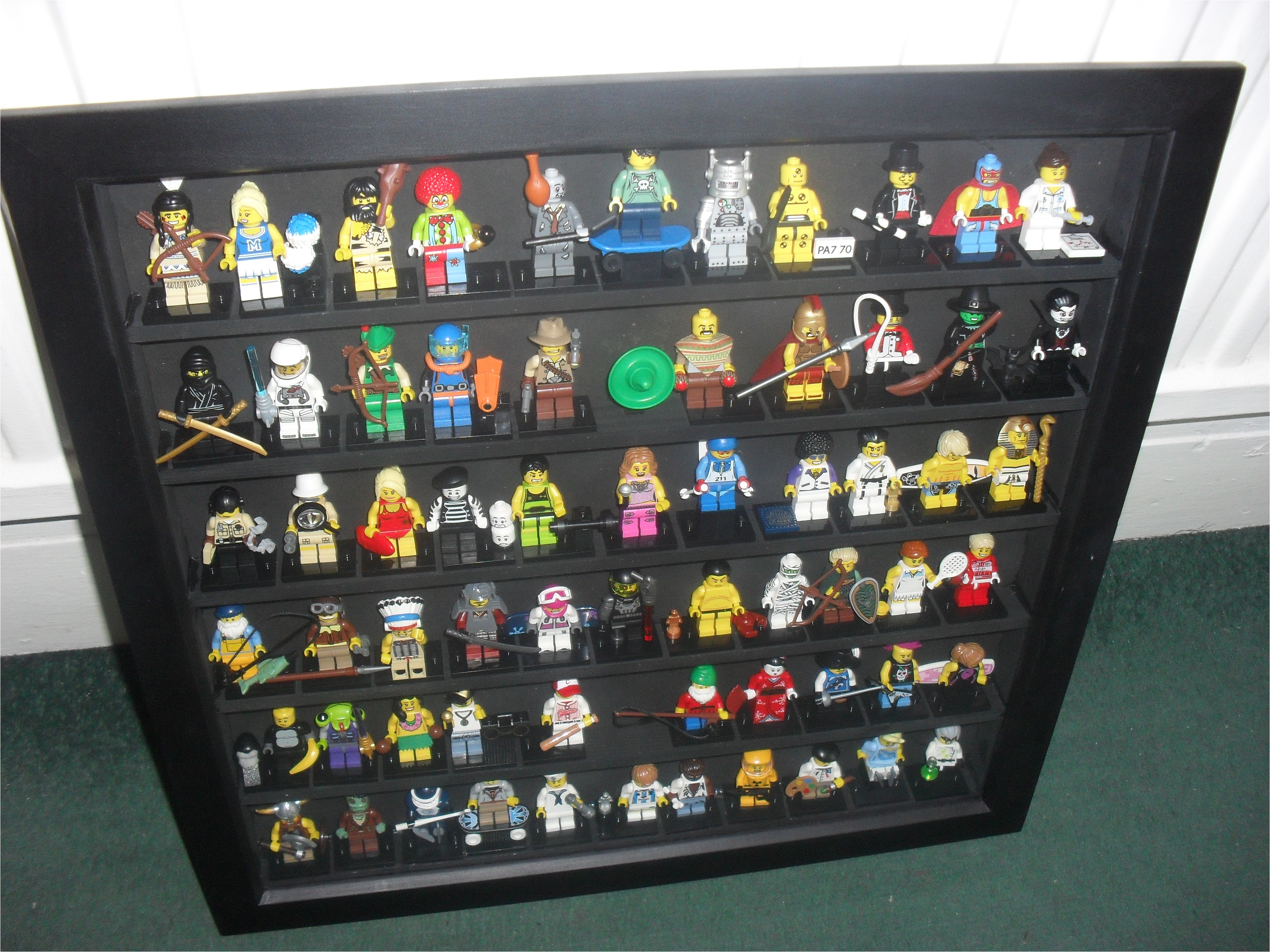 homemade lego minifigure display case