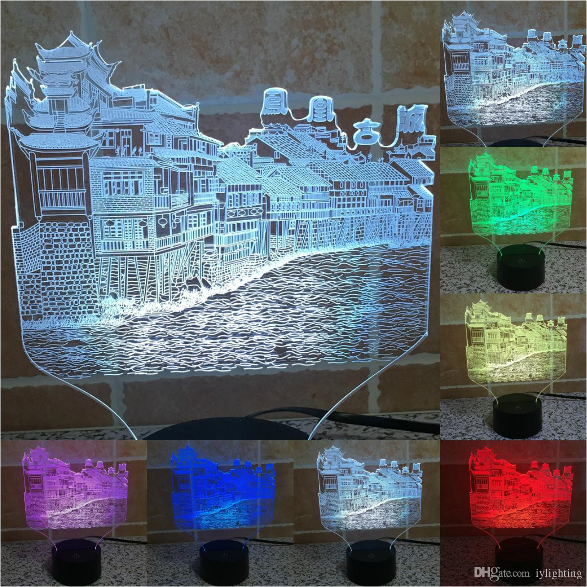 2018 creative chinese historical city of phoenix 3d light usb led touch switch changing visual illusion night light iy803515 from iylighting