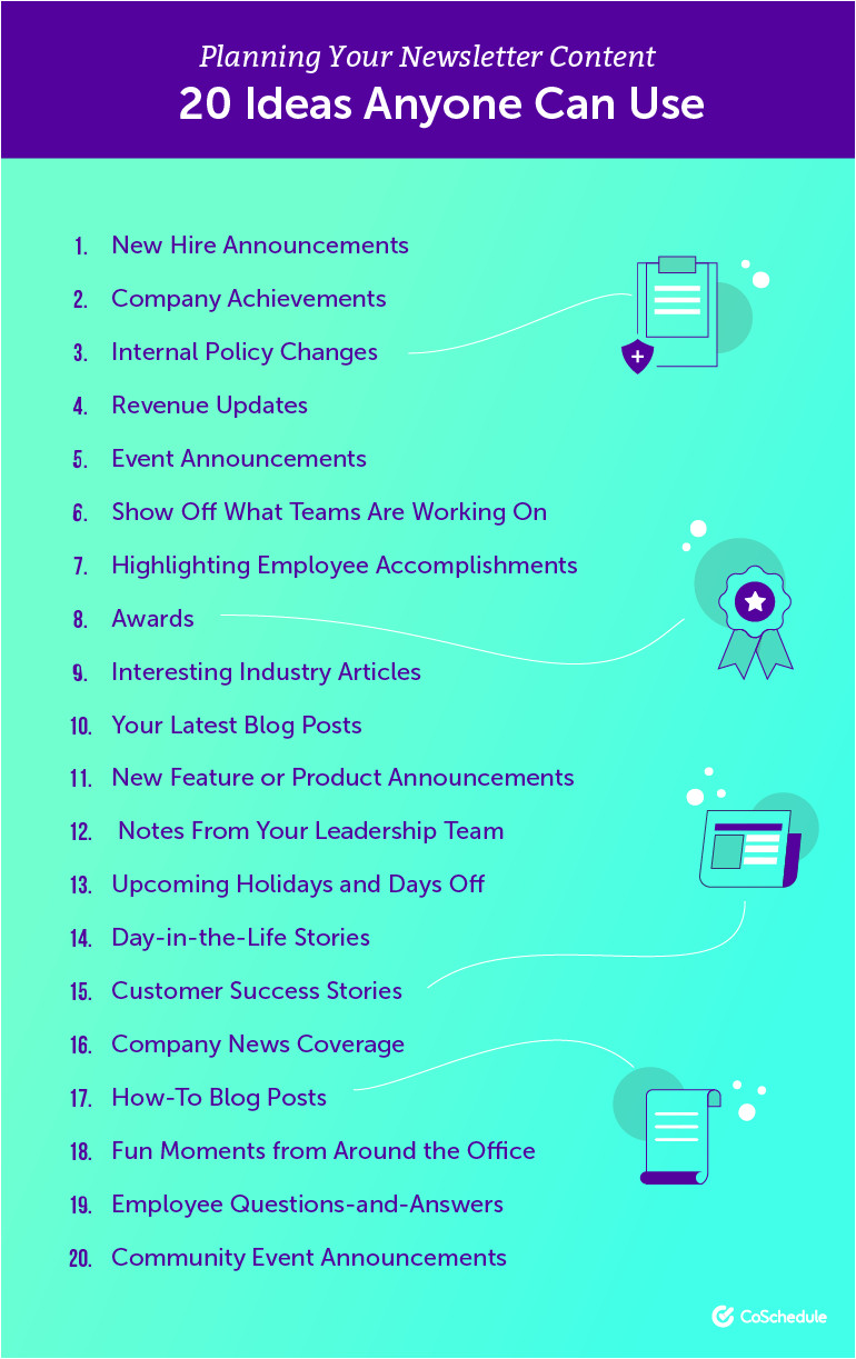 20 employee newsletter ideas anyone can use