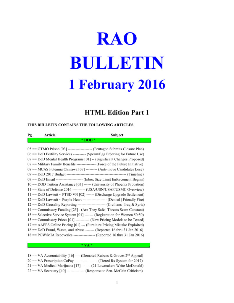 Macdill Afb 9 Digit Zip Code Bulletin 160201 HTML Edition Part 1