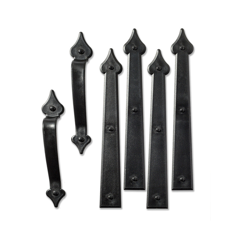 cre8tive hardware 6 pack 16 in decorative black magnetic garage door hinge and handle