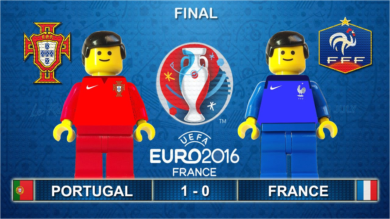 euro 2016 final portugal vs france 1 0 film in lego football highlights youtube