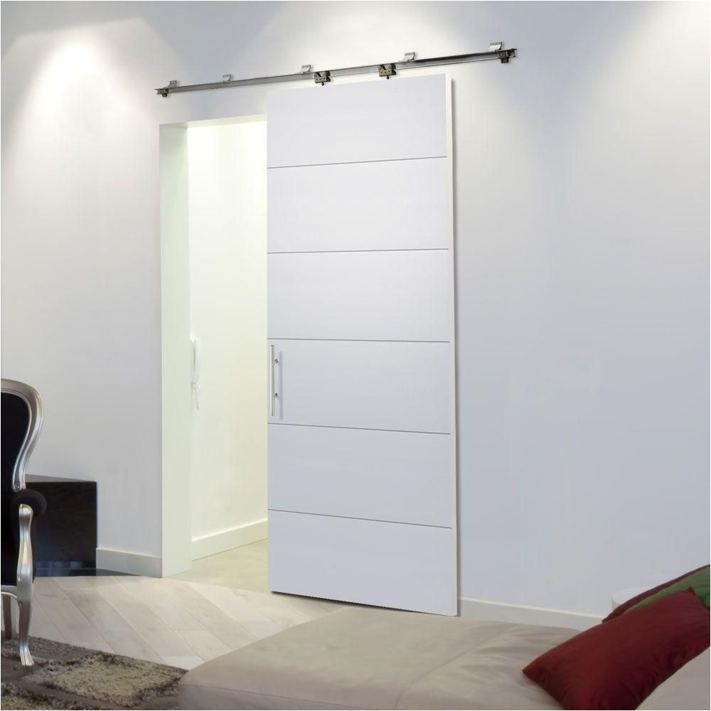 Mid Century Modern Doors Home Depot Masonite 36 In X 84 In Melrose solid Core Primed Barn Door