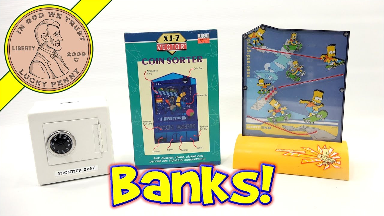 banks xj 7 vector coin sorter frontier safe bart simpson skateboard bank