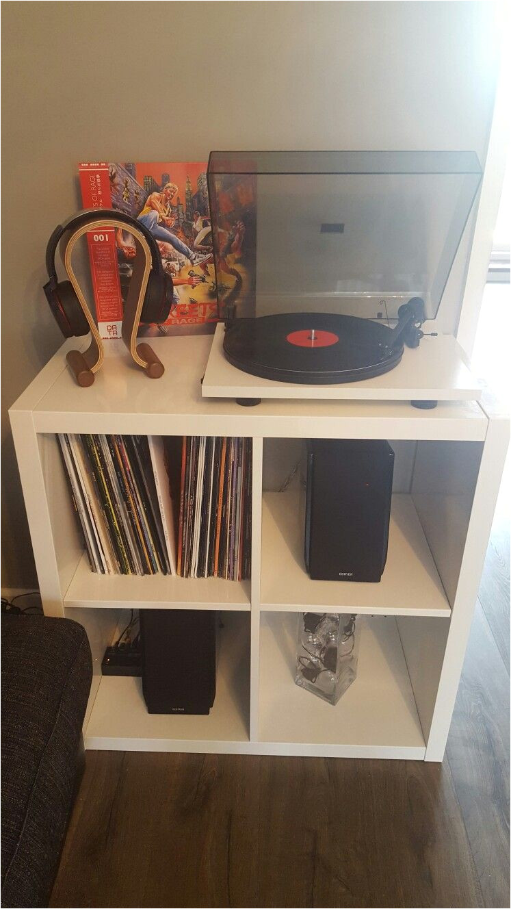 ikea kallax turntable setup